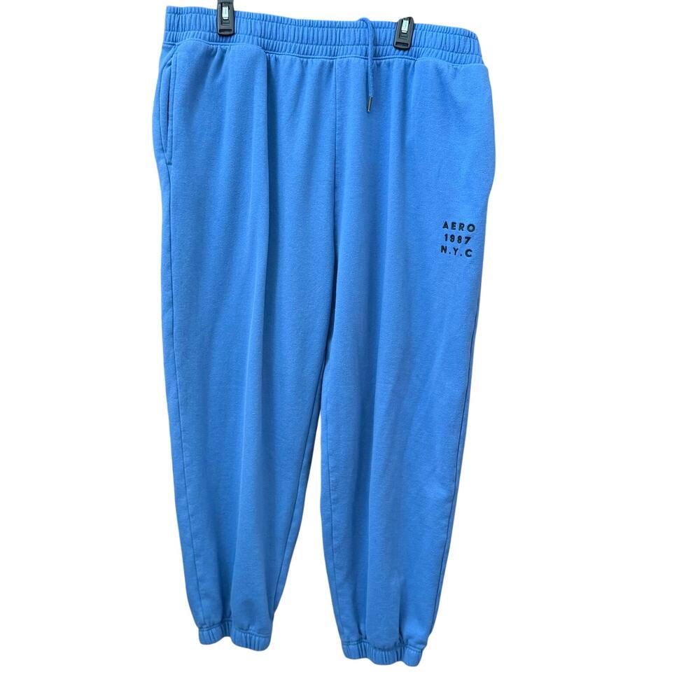 Aeropostale Mens XXL Sweatpants Pull On Jogger Style Casual Blue Logo Lounge